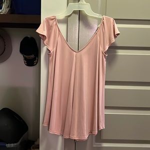 Pink flowy top
